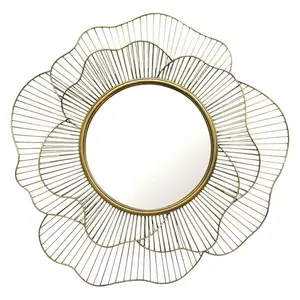 2021 Hot Sale Round Minimalist Wall Mirror with Stainless Steel Frame