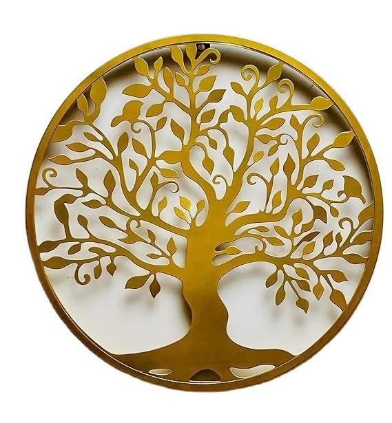 Metal High quality Round circle tree wall art decoration