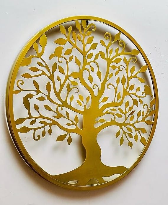 Metal High quality Round circle tree wall art decoration