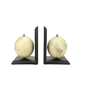 Contemporary decor Metal bookend Book organization Shelf support Desk accessory Globe Bookends for Office Kitchen