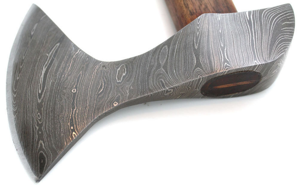 Hot Selling Carbon Steel Viking Bearded Outdoor Axe With Wooden Handle Hand Forged High Quality Custom Damascus steel