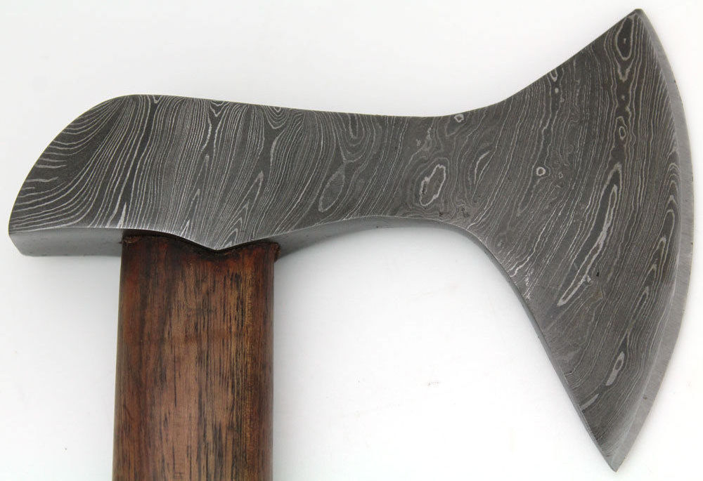 Hot Selling Carbon Steel Viking Bearded Outdoor Axe With Wooden Handle Hand Forged High Quality Custom Damascus steel