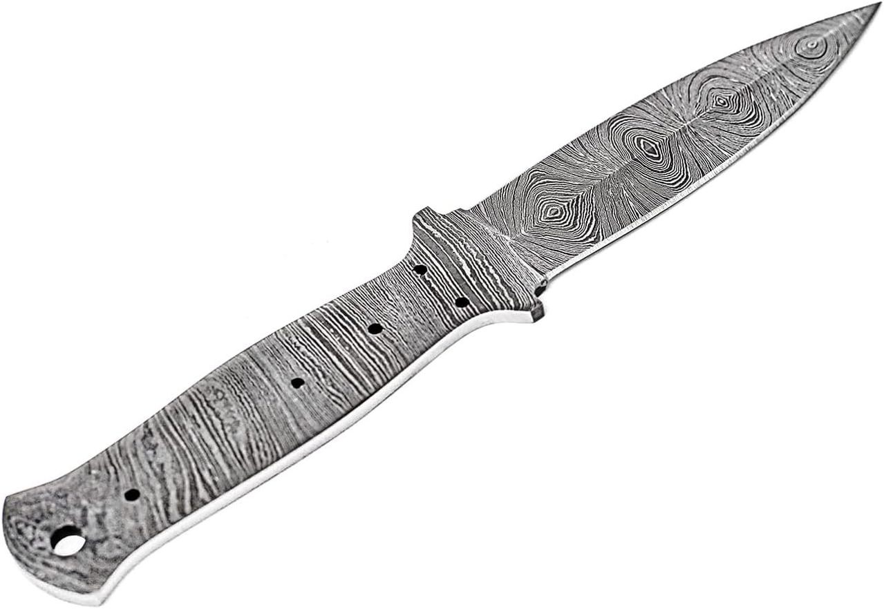 Damascus steel Blade blanks wholesale Full tang with leather sheath Survival Blank Blade