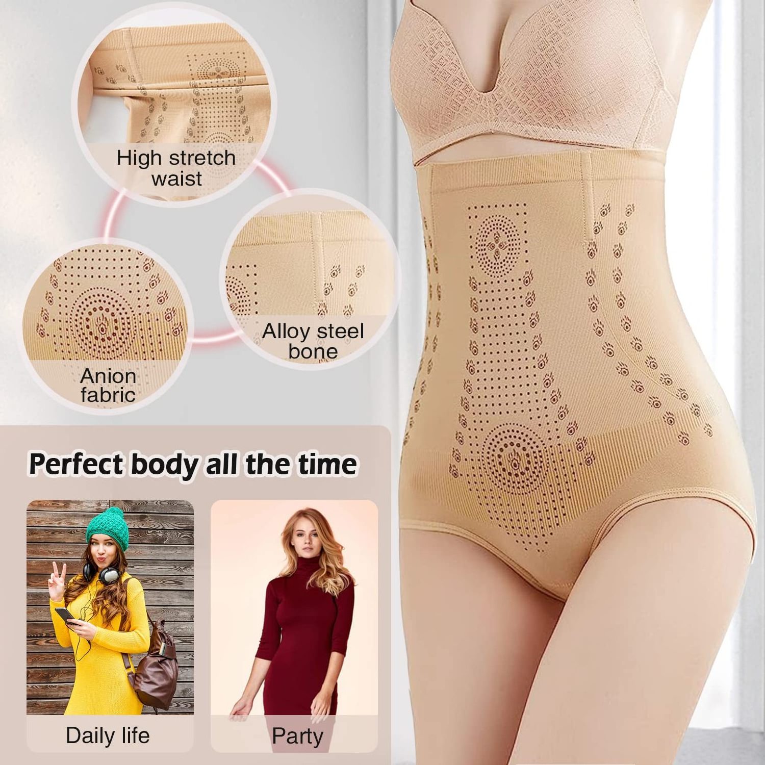 Fat slimming tummy control shorts bodysuit shapewear for women Unique fiber restoration shaper