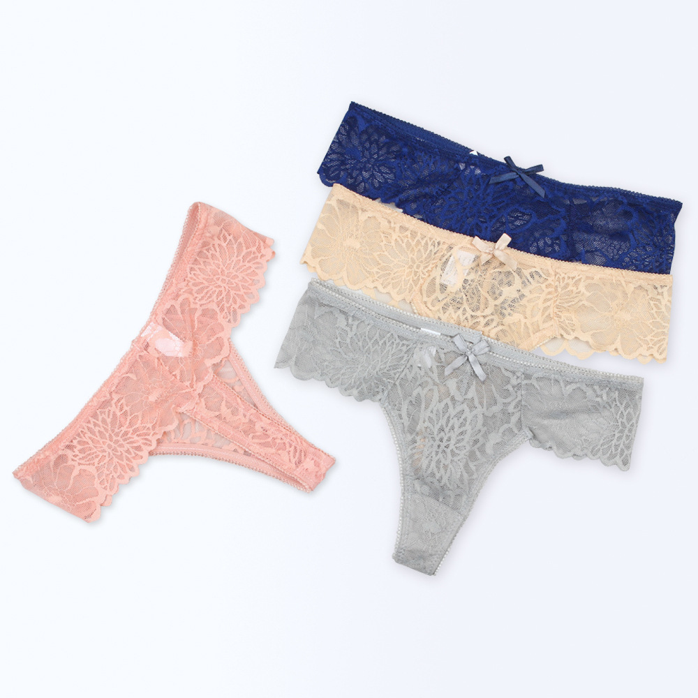 Wholesale Mesh Panties Tangas De Mujer Bragas Lace Panties for Ladies Underwear De Mujer Ropa Interior T Back Sexy Woven Adults