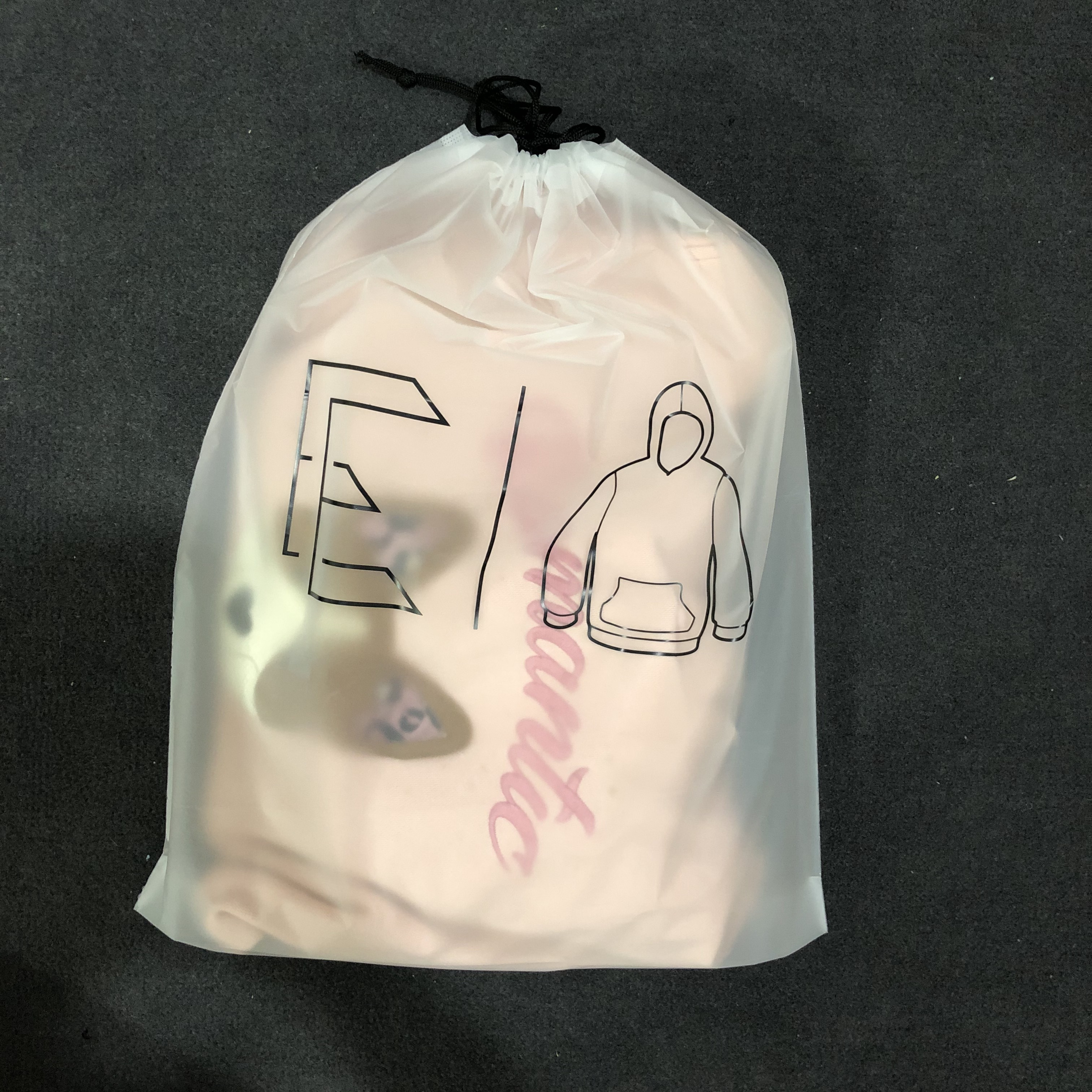 personal label print plastic packaging bag for hoodie moq 100pcs