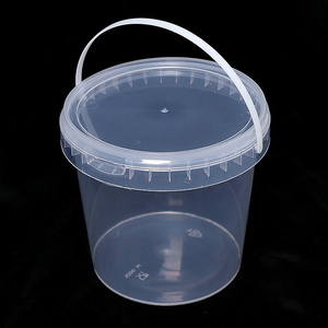 mini pp transparent plastic bucket with handle and lid