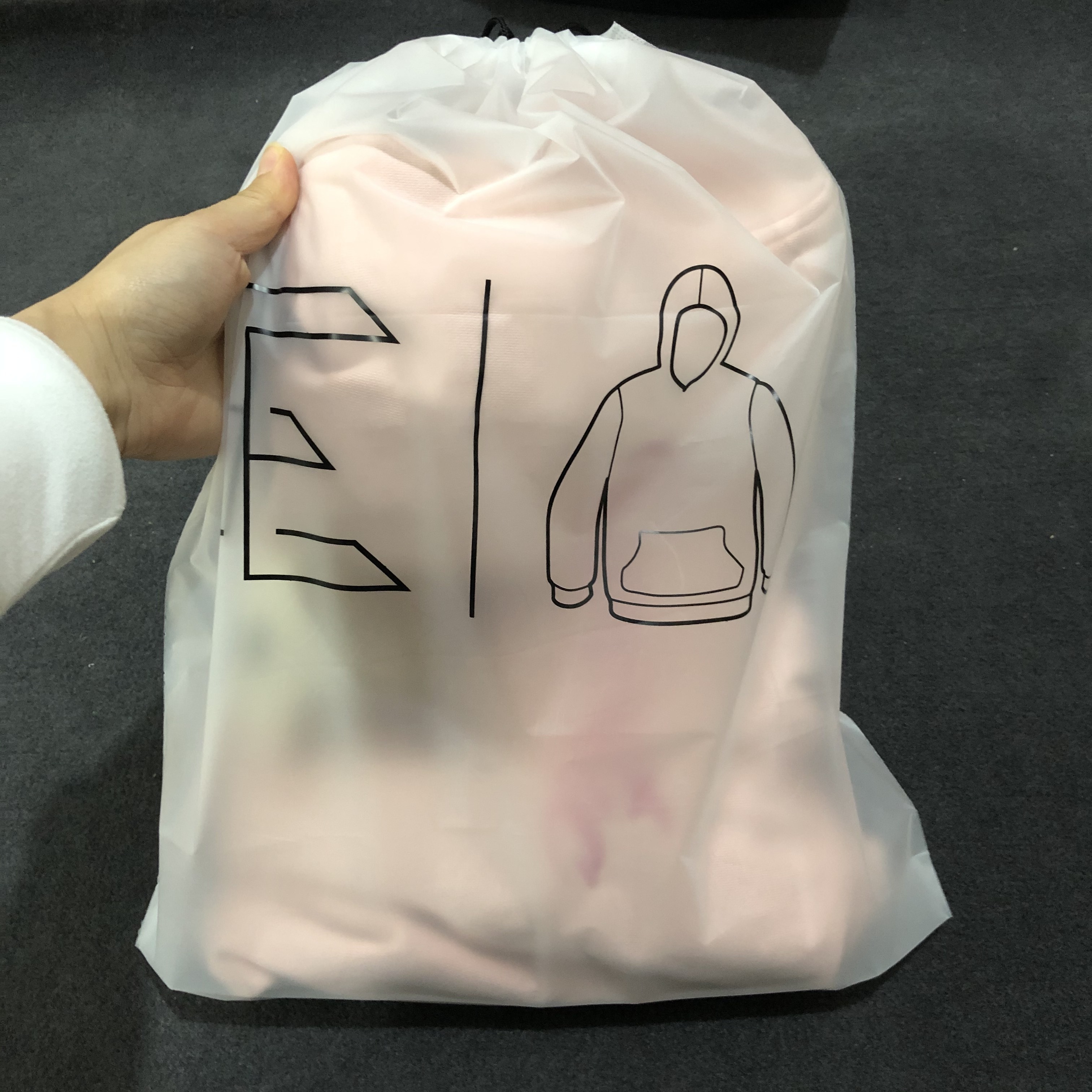 personal label print plastic packaging bag for hoodie moq 100pcs