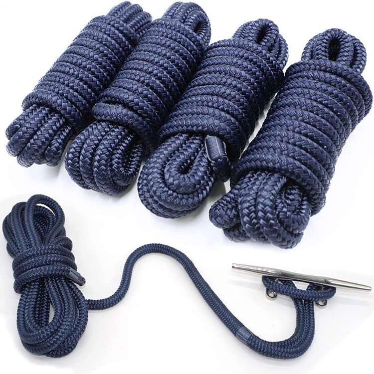 Factory Supply Nylon Double Braided Rope High Strength Boat Anchor Rope Braided Marine Dock Line