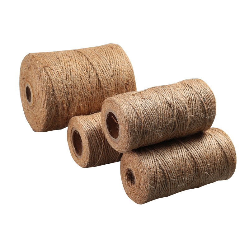 100% Natural Jute Yarn Twine 3 Strands Twisted Jute Rope for DIY and Packaging