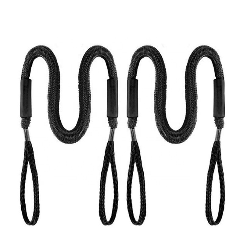 Double Braided Marine Rope 2 Pack 6ft Nylon Bungee Dock Line for Small Boat Mooring