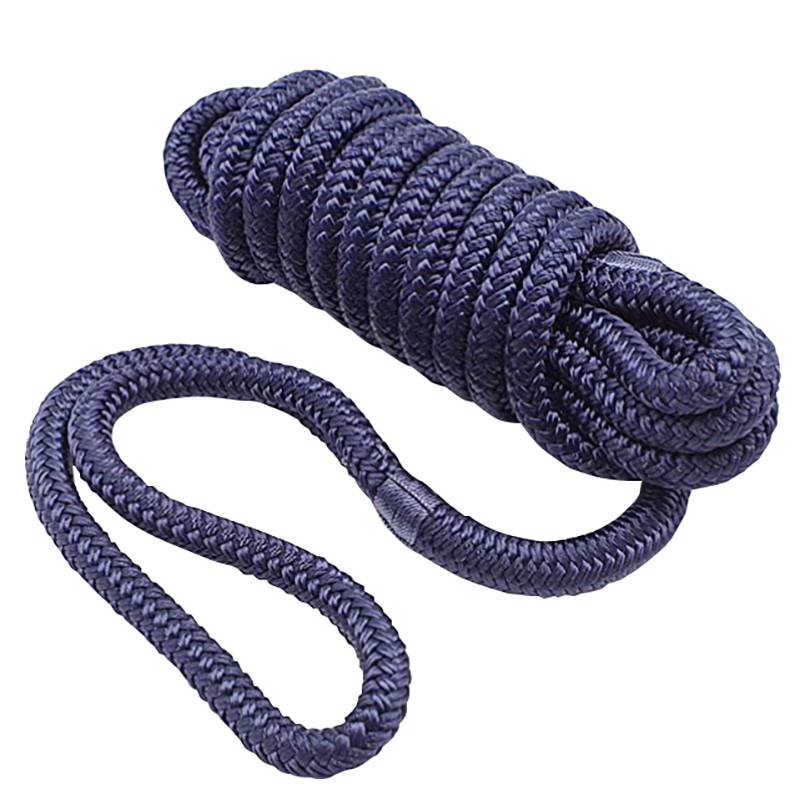 Marine Supplies polyester polypropylene nylon double braided rope with loop dock line mooring rope