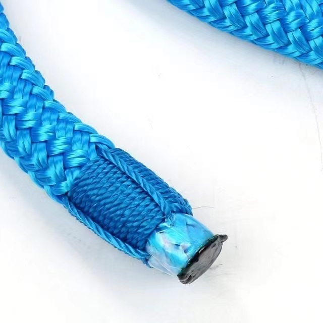 Marine Supplies polyester polypropylene nylon double braided rope with loop dock line mooring rope