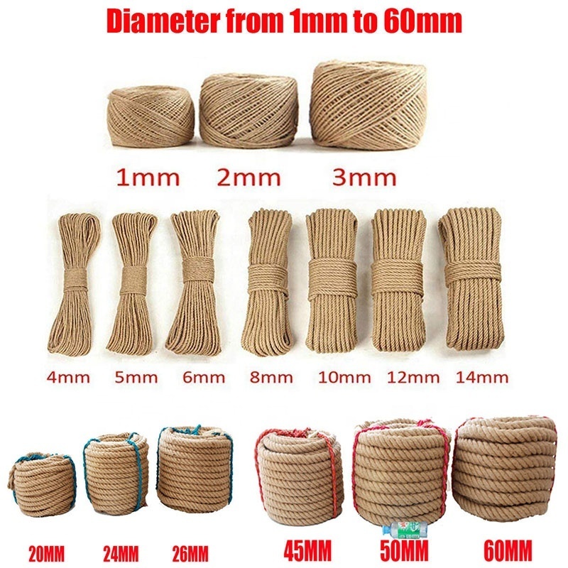 Wholesale Natural Fiber Sisal Twine Manila Twisted Hemp Cord Jute Rope for Agriculture Binding Packaging