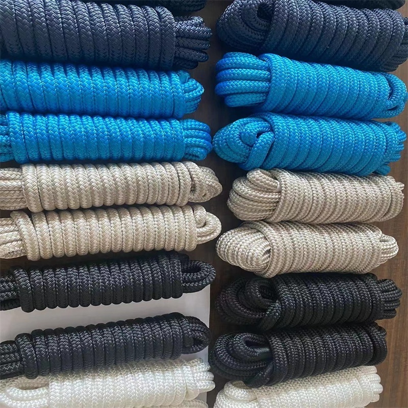 Marine Supplies polyester polypropylene nylon double braided rope with loop dock line mooring rope