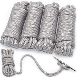 Factory Supply Nylon Double Braided Rope High Strength Boat Anchor Rope Braided Marine Dock Line