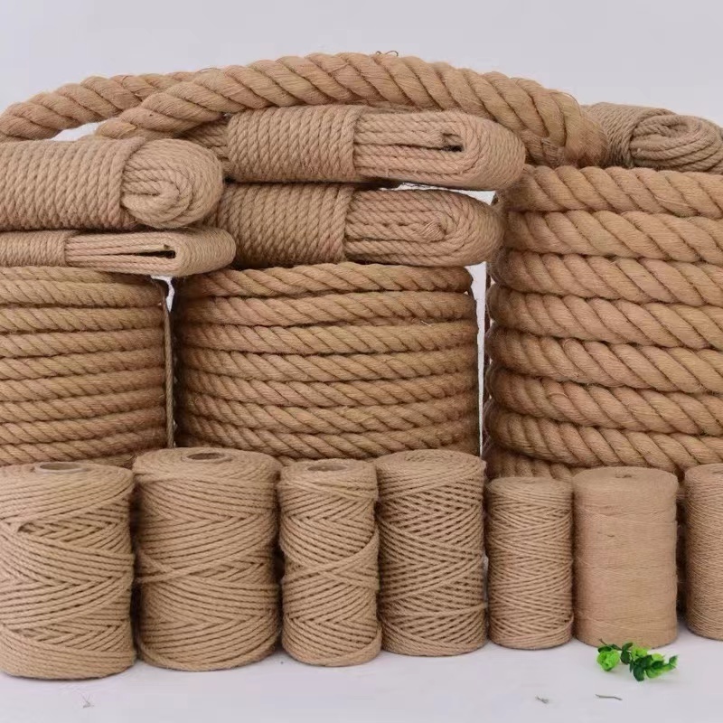 Factory Direct Supply 6-60mm Natural Jute Rope Twine Twisted Manila Rope Hemp Rope for Craft Decorative Landscape