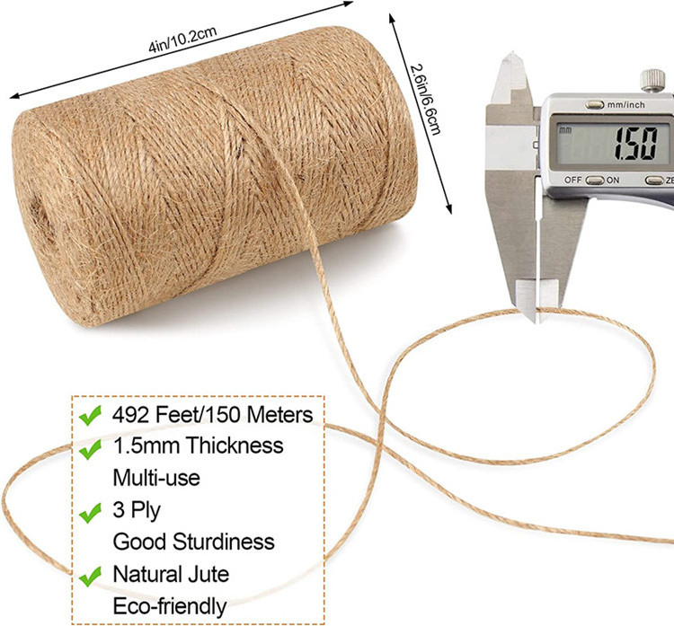 Wholesale Natural Fiber Sisal Twine Manila Twisted Hemp Cord Jute Rope for Agriculture Binding Packaging