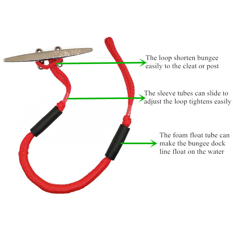 Hot Sales Bungee Core Floating Dock Line with 2 Foams Marine Supplies Mooring Rope for Dock & Boat Mooring