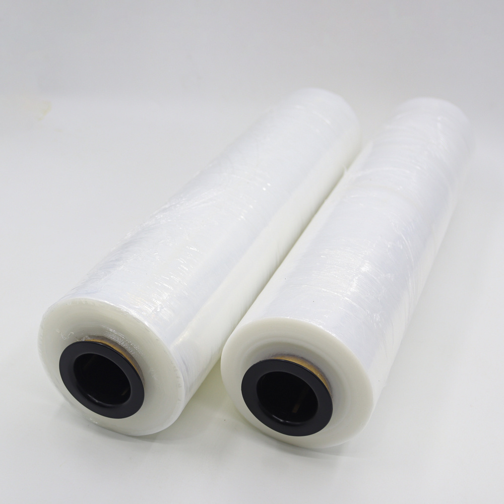 PE transparent pallet wrapping stretch film adhesive lldpe roll hand stretch film recycled material in vietnam for export