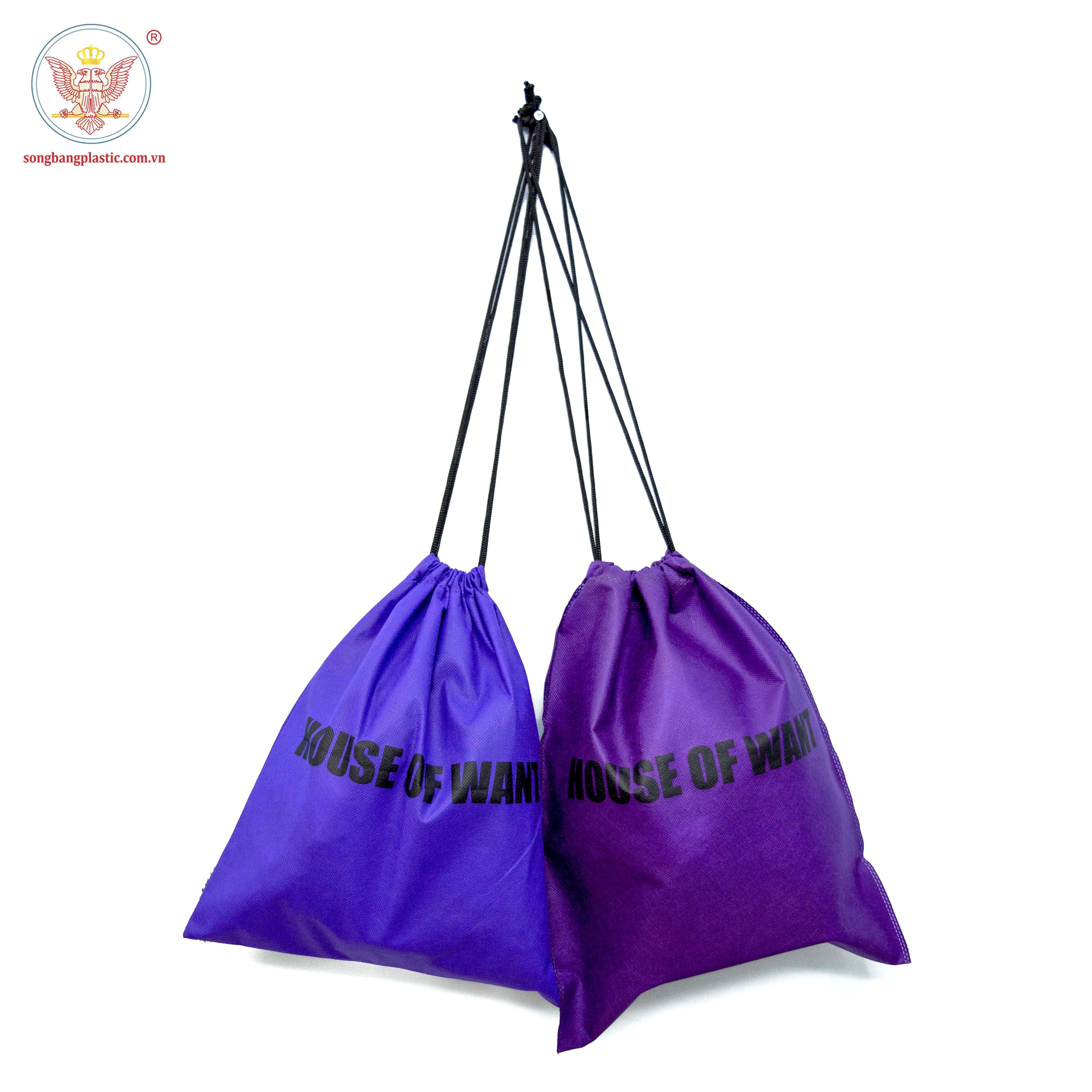 PP Non-Woven Grocery Shopping Drawstring Bag Reusable Custom Printed Gifts Customized Logo Style For Brand Identity