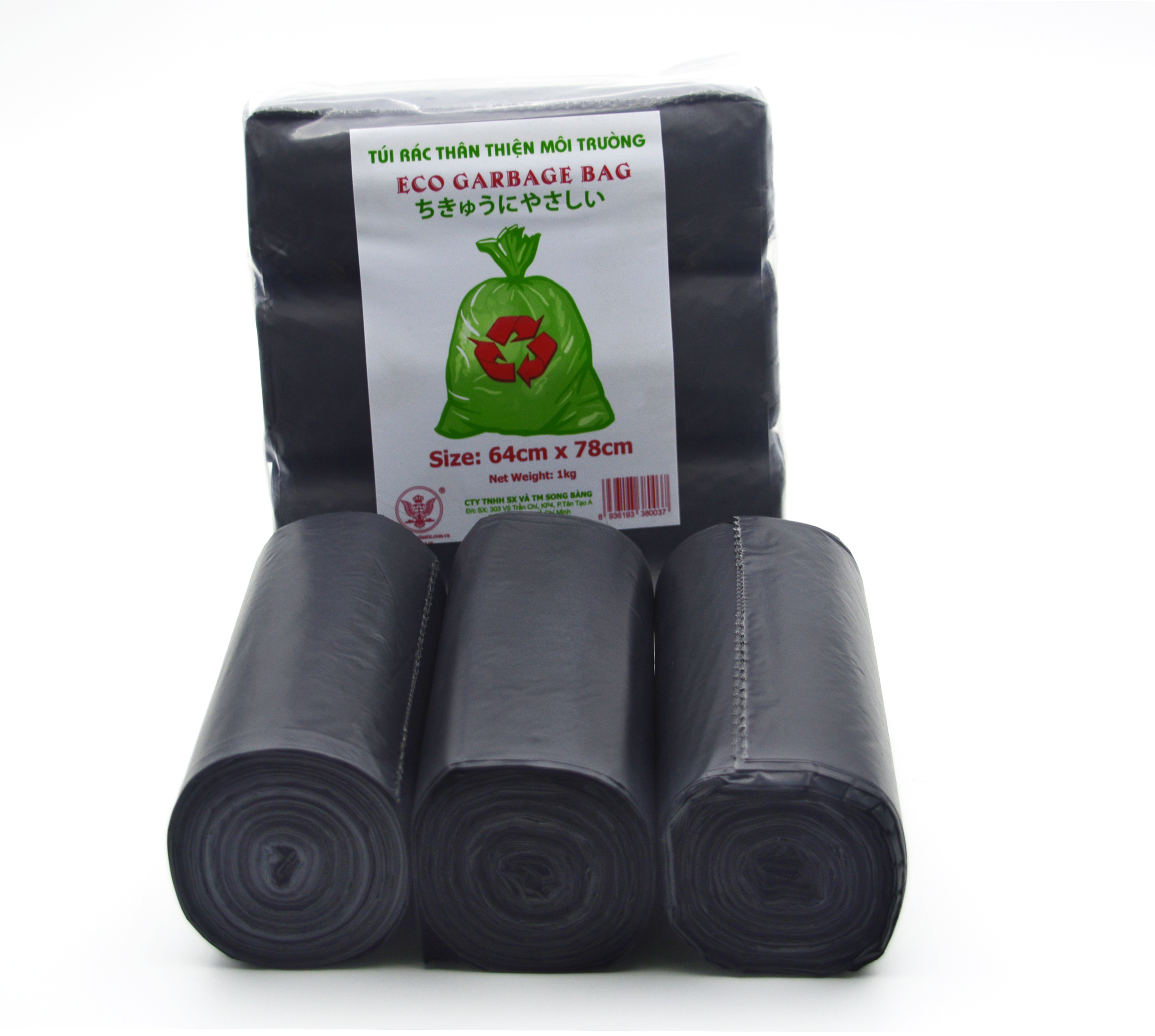 Black plastic large garbage bag plastic trash bag lining plastic dustbin lining heavy duty bin liners roll garbage bag