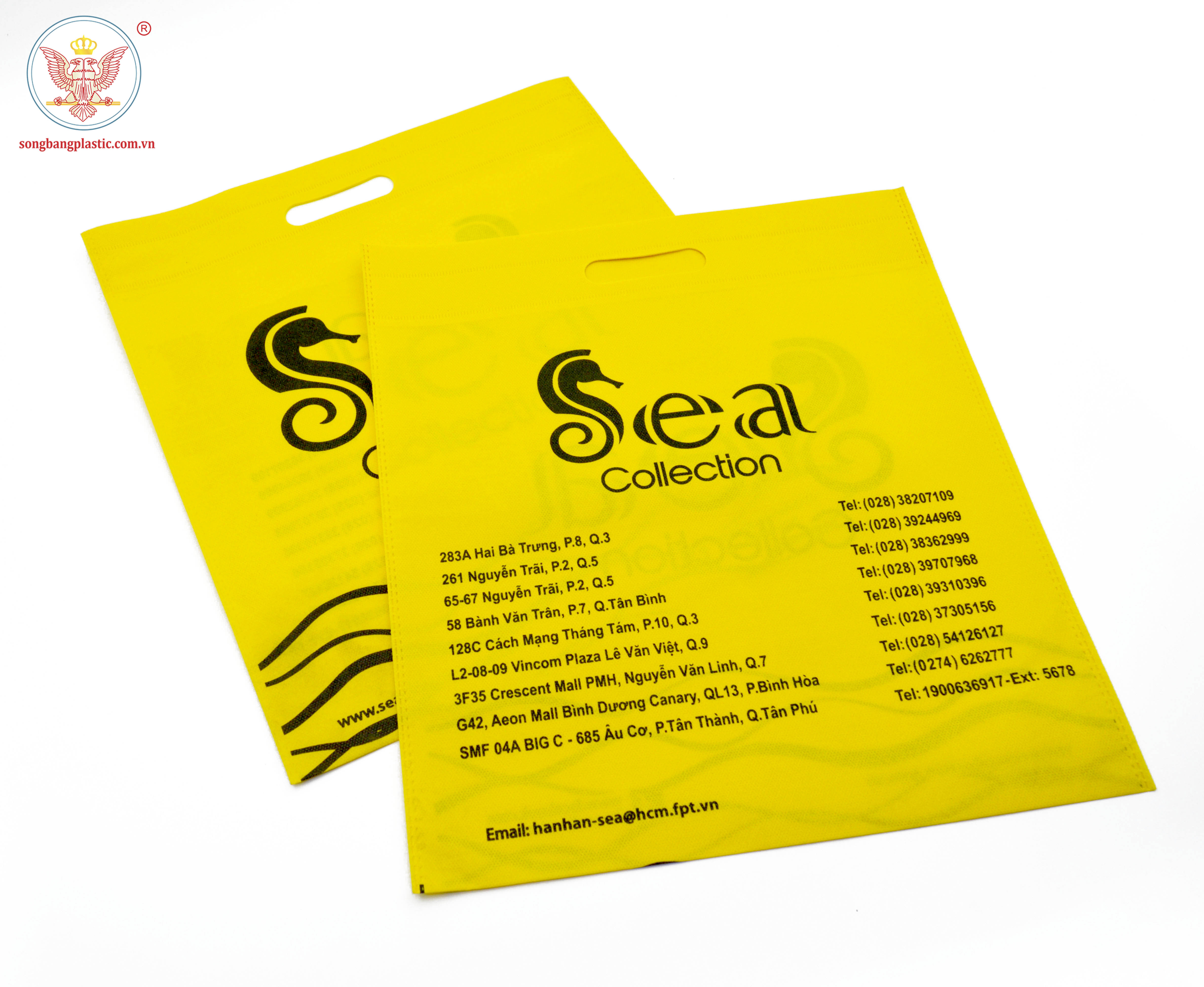 Manufacturer eco friendly degradable yellow non woven carry bag non woven die cut carry bags for shopping