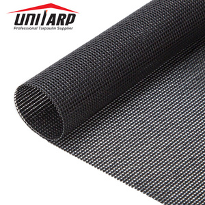 Uni-tarp factory 250gsm 340gsm 14*14 black laminate mesh fabric 100 polyester mesh fabric