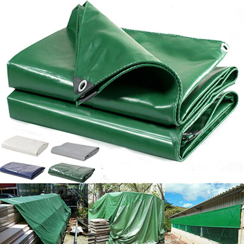 TAK 4 x 8 m Outdoor Heavy Duty Solid Tarpaulin Tarp Waterproof Cover Ground Camping PVC Tarpaulin Sheet