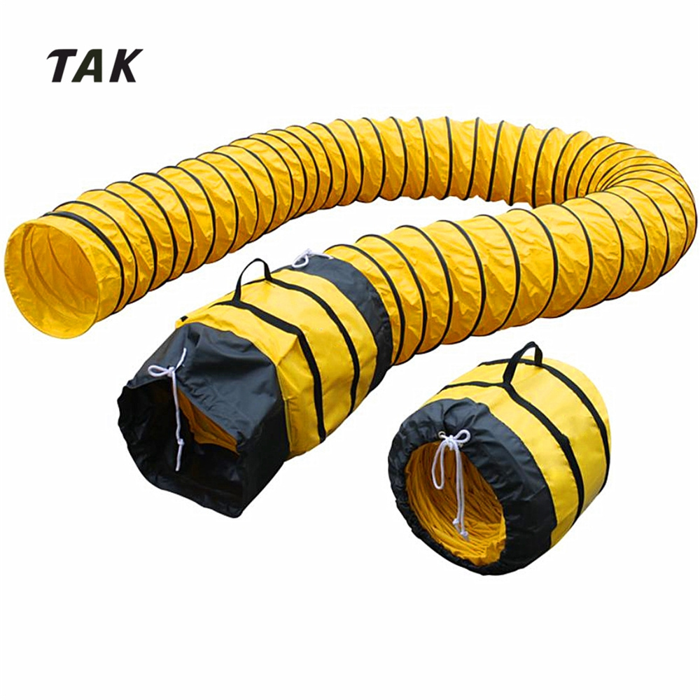 Custom Fire Resistance flexible yellow polyester reinforced PVC vinyl fabric mining Tunnel Ventilation Air Duct