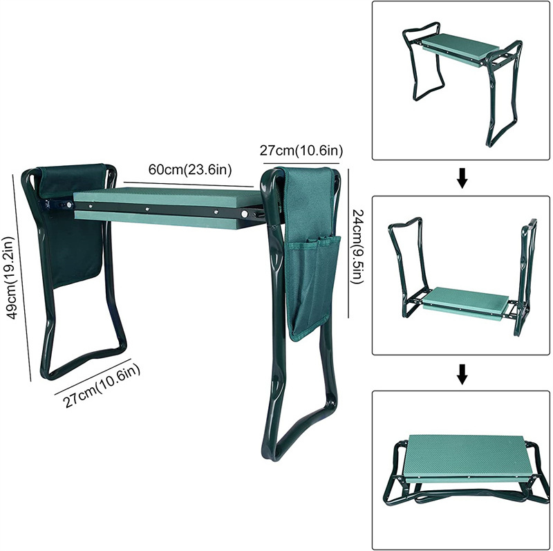 TAK Folding Deep Seat Foldable Garden Kneeling Pad Chair Bench Seat Stool Garden Kneeler With Handles For Gardening