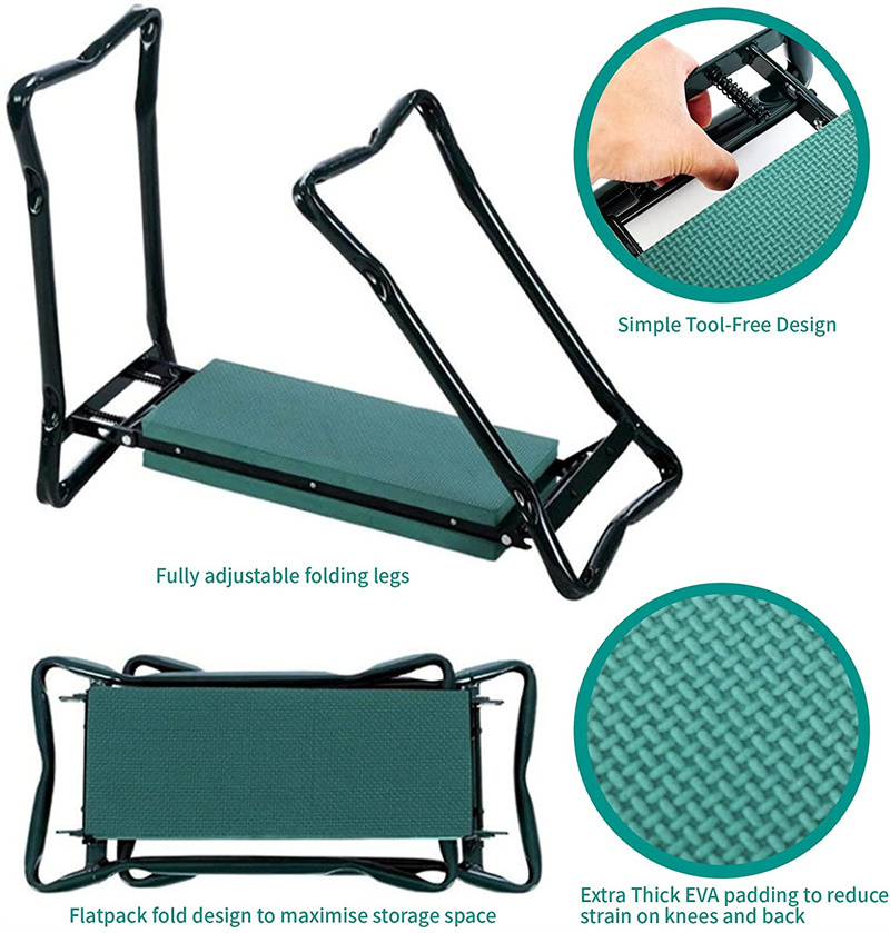 TAK Folding Deep Seat Foldable Garden Kneeling Pad Chair Bench Seat Stool Garden Kneeler With Handles For Gardening