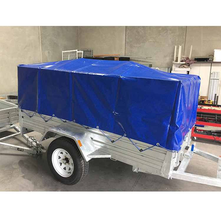 Customized 8x5 waterproof PVC Tarpaulin utility trailer covers Box Trailer Cage Trailer Canvas Cover with Fittings