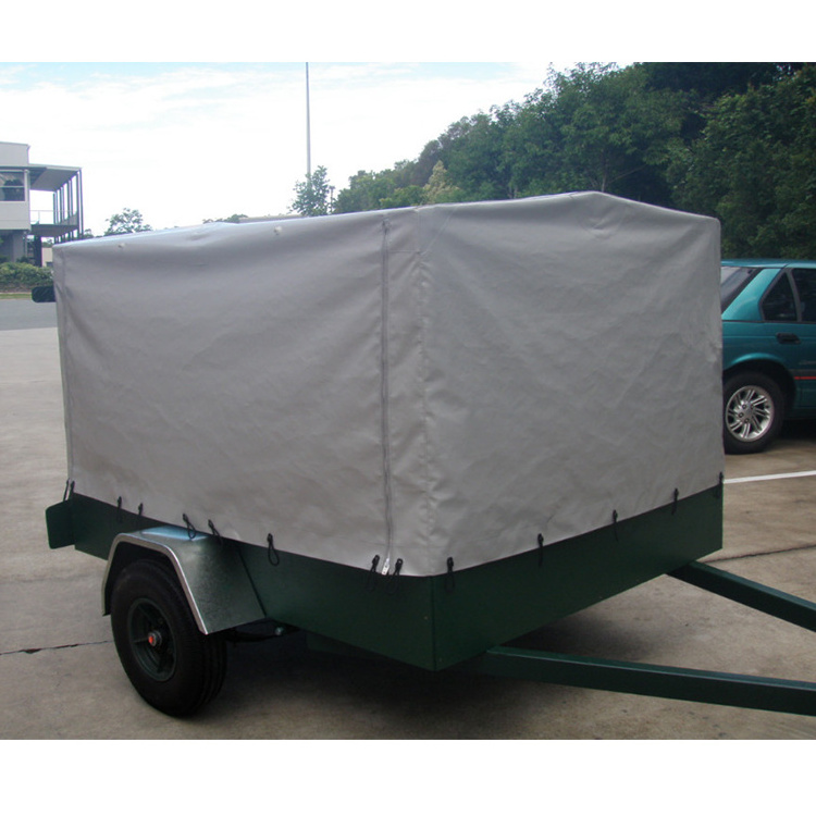 Customized 8x5 waterproof PVC Tarpaulin utility trailer covers Box Trailer Cage Trailer Canvas Cover with Fittings