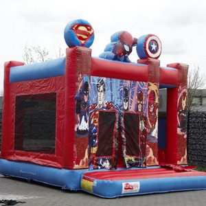 13ft Kids Soft toy Games Superhero Jumping Inflatable Bouncy Castles with Slide