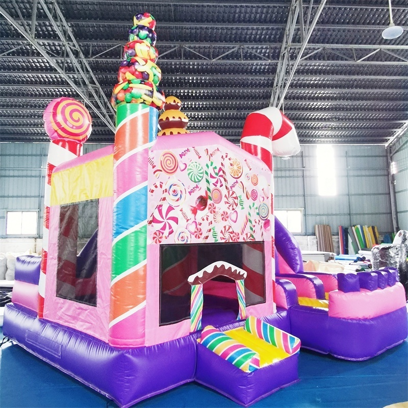 Commercial kids Inflatable Moonwalk Candyland Sugar Shack bounce house side Candy land Jumping Bouncy Castle