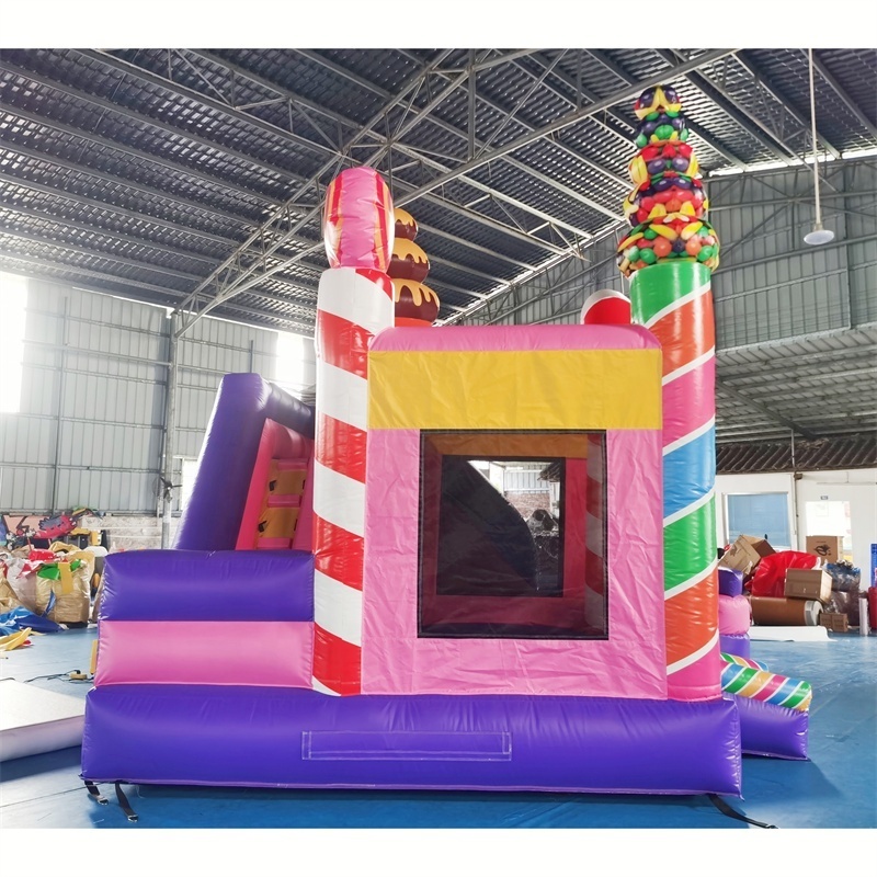 Commercial kids Inflatable Moonwalk Candyland Sugar Shack bounce house side Candy land Jumping Bouncy Castle