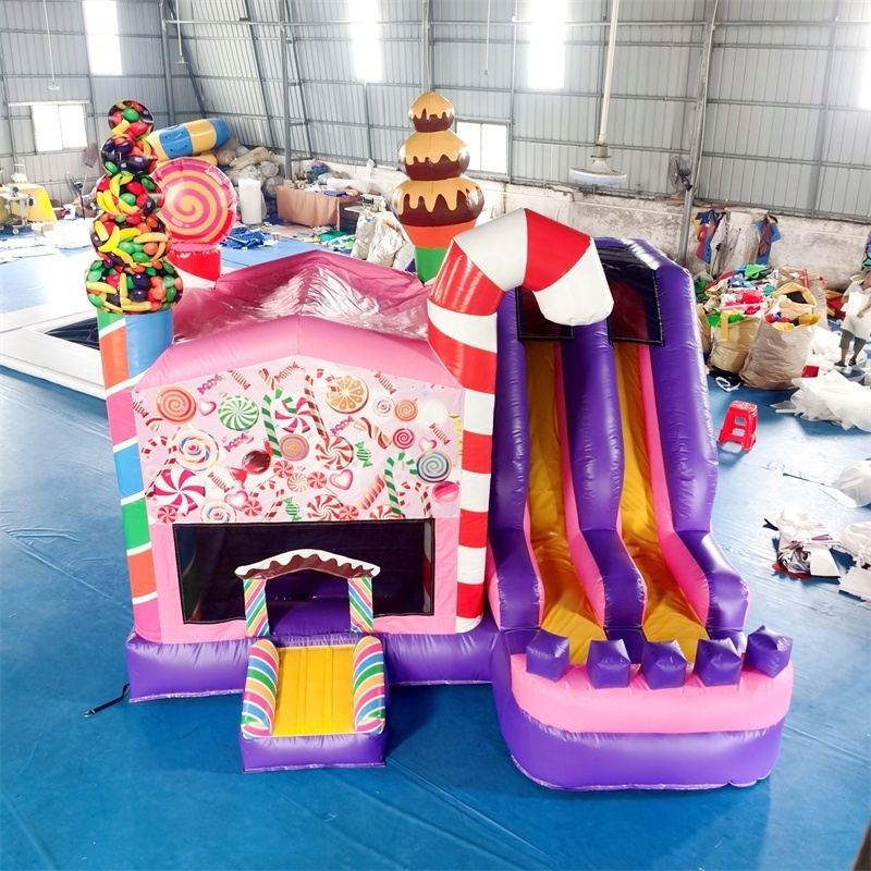 Commercial kids Inflatable Moonwalk Candyland Sugar Shack bounce house side Candy land Jumping Bouncy Castle