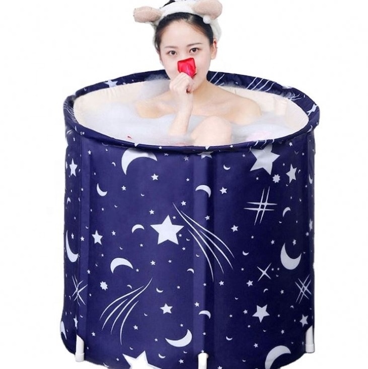 Foldable Adult Bath Tub Full Body Bathtub Baby Swimming Pool Insulated Folding Bath Barrel