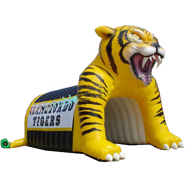 Inflatable Tiger Helmet With Tunnel/Sport Entrance Yellow Inflatable Tiger  Tunnel/Inflatable Tiger Tunnel Football Sport