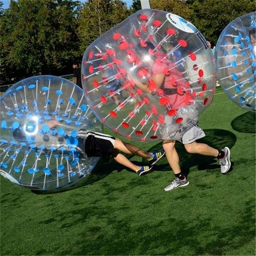 Hotsale Adult TPU / PVC Body Zorb Bumper Ball Suit Colored Dots Inflatable Human Bubble Football Soccer Ball