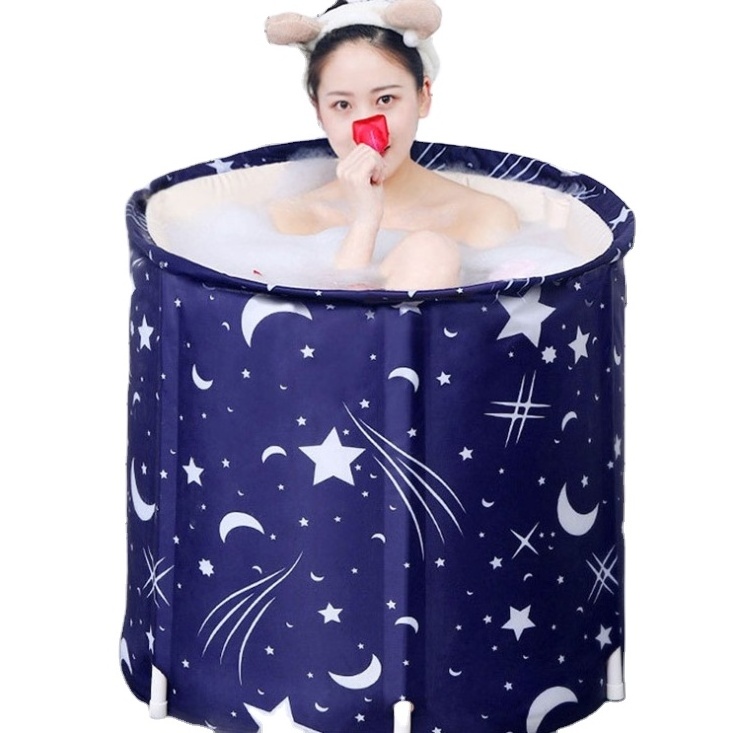 Foldable Adult Bath Tub Full Body Bathtub Baby Swimming Pool Insulated Folding Bath Barrel