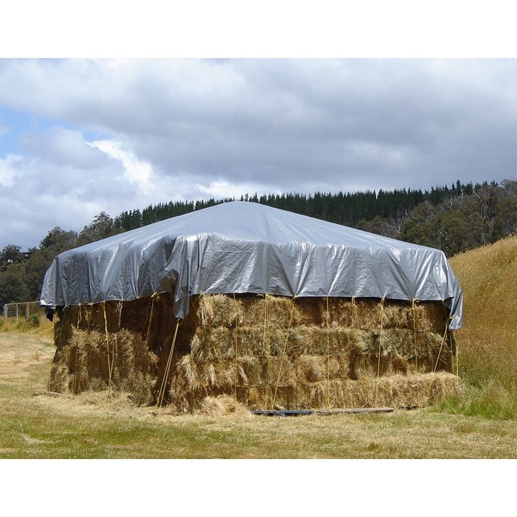 pe Coated polyethylene silver black hay bale tarps