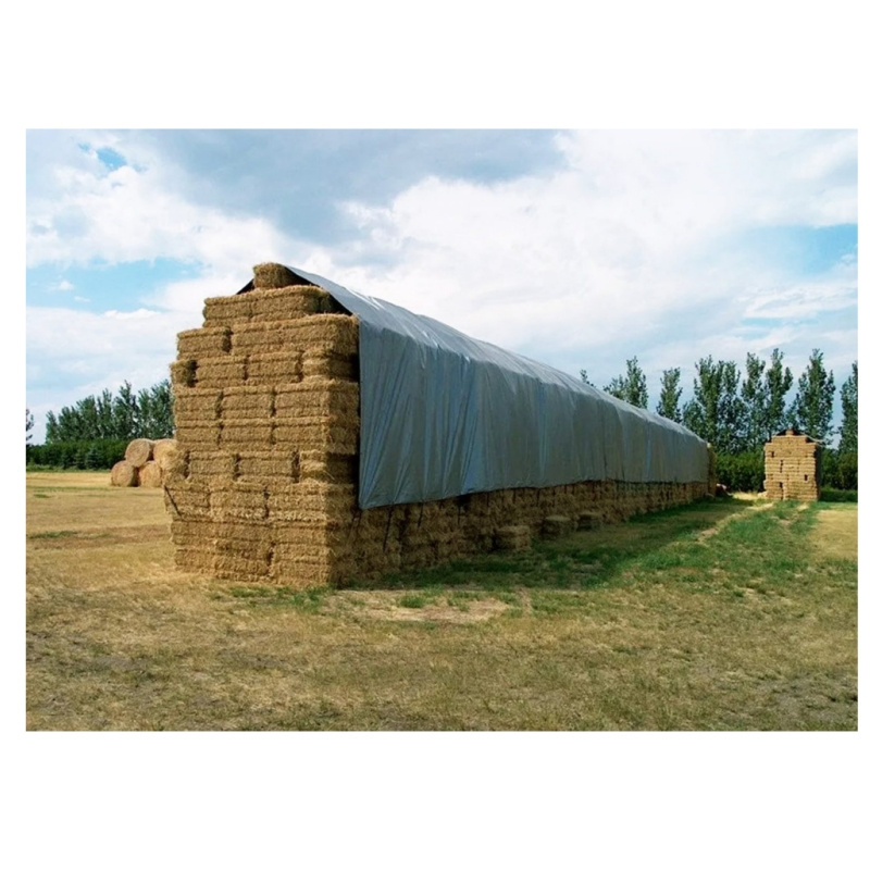 pe Coated polyethylene silver black hay bale tarps