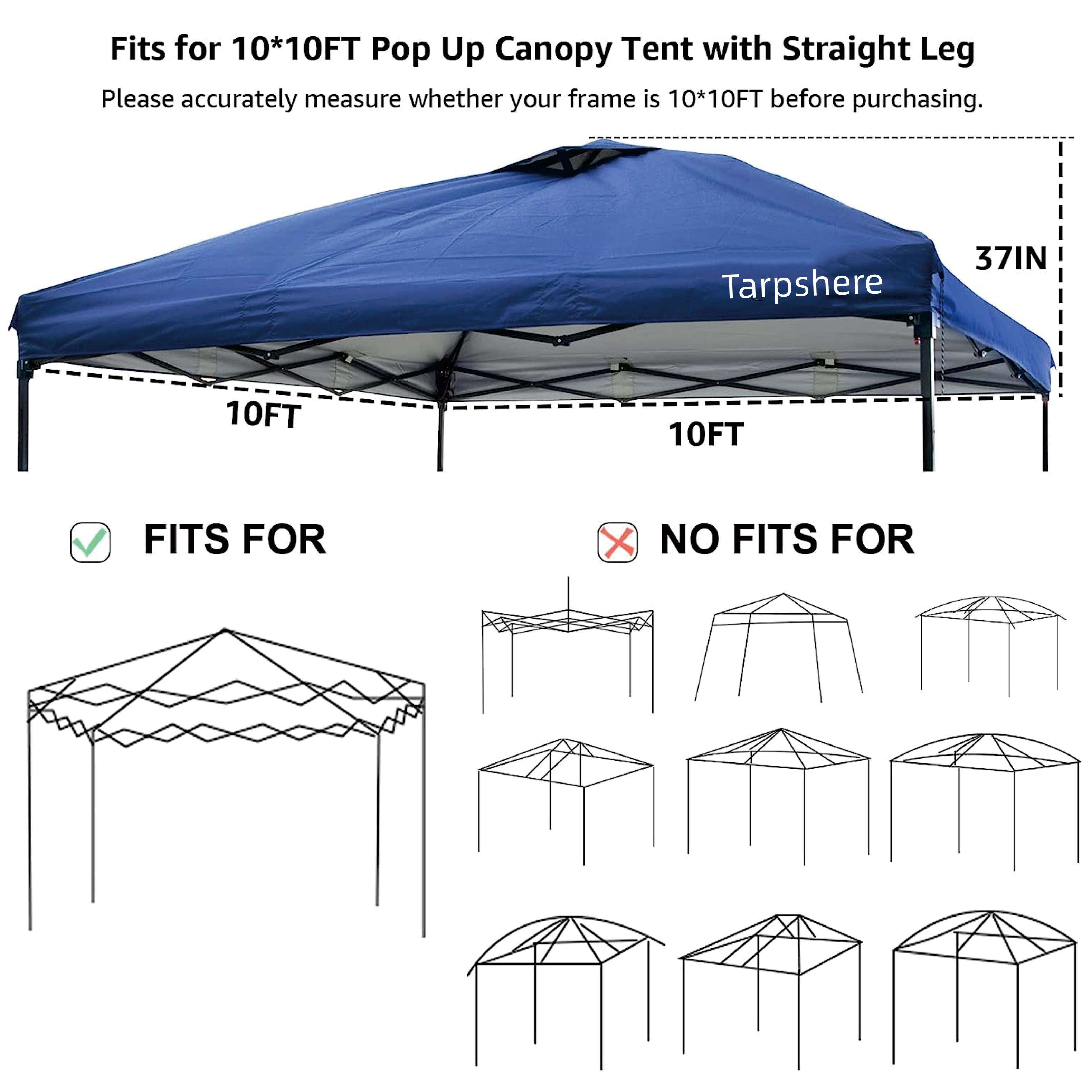 gazebo 10x10 ez up carport tarp tent pop up waterproof Canopy Tent Top Replacement Cover