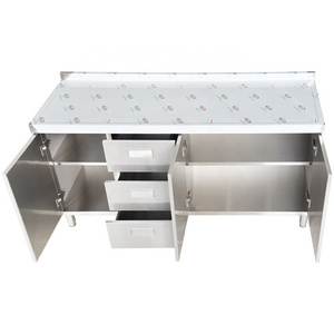 Commercial Cooking Equipment Work Bench Tool Cabinet Stainless Steel Counters With Backsplash