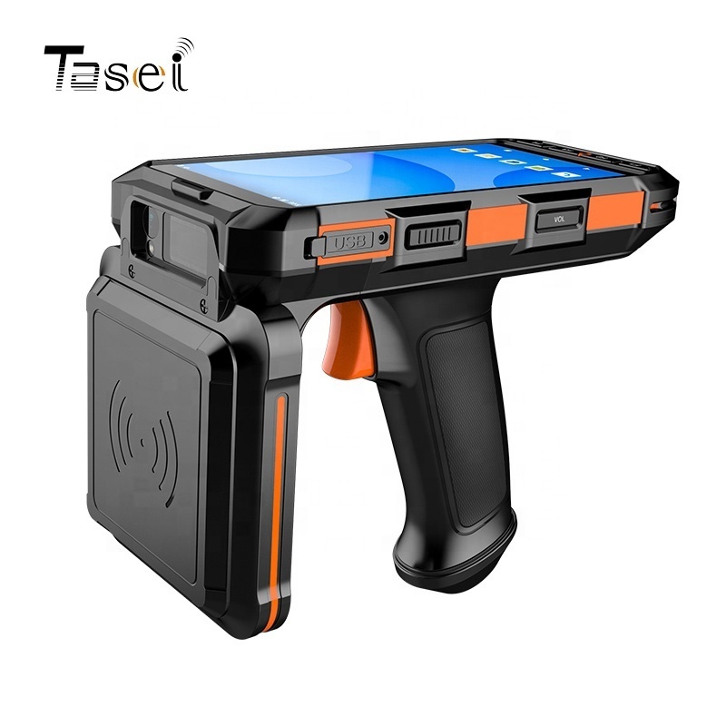 18 Meters Rugged Android 10.0 Long Range 5.5 Inch Barcode Scanner  Portable Pda Data Terminal Inventory Uhf Rfid Handheld Reader