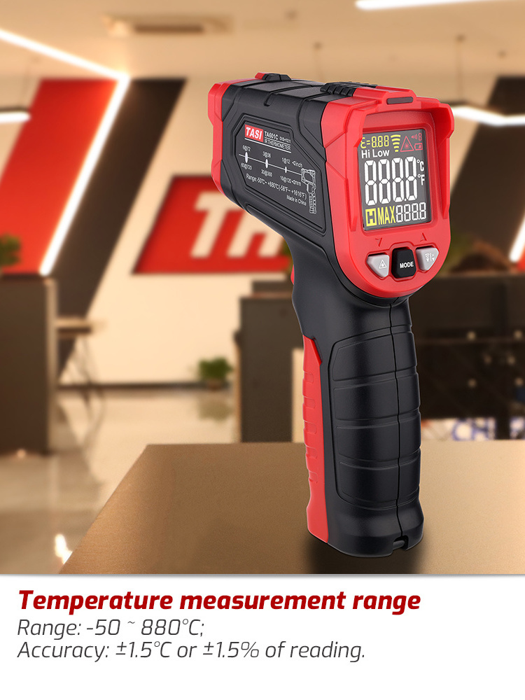 TASI TA601A Thermometers Infrared Industrial Non-contact Laser Gun Digital Infrared Thermometer for Industry