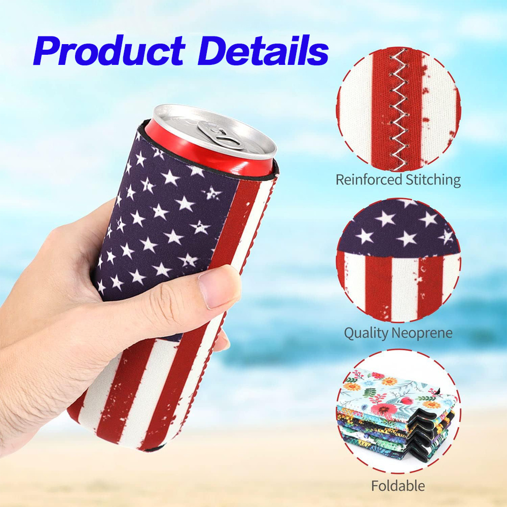 Collapsible Insulated Can Cooler Made Wine Beer Bottle Sleeve Neoprene Custom Logo Printing Stubby Holders