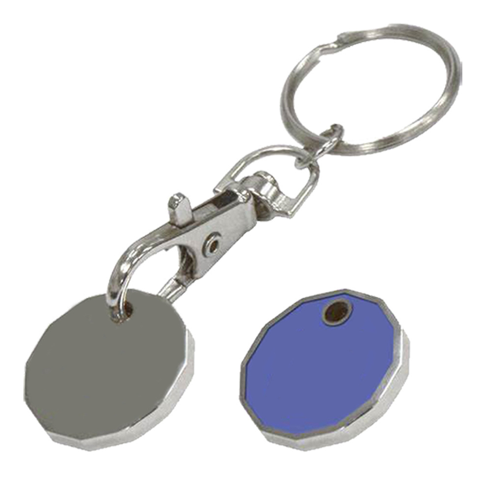 Custom logo metal key supermarket shopping cart chips token keyring canada uk trolley coin keychain for shopping carts